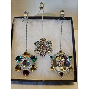 Vintage Tin Handmade Snowflake Christmas Ornaments Candle HoldWm.J.Rigby Co N.Y.